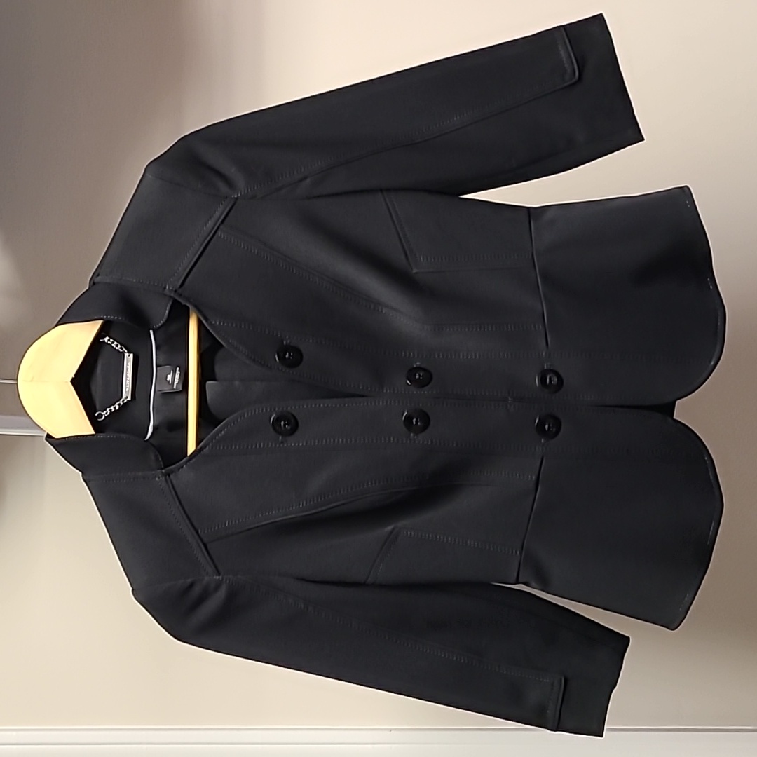 Whbm Black Jacket 34 Sleeve Size 00